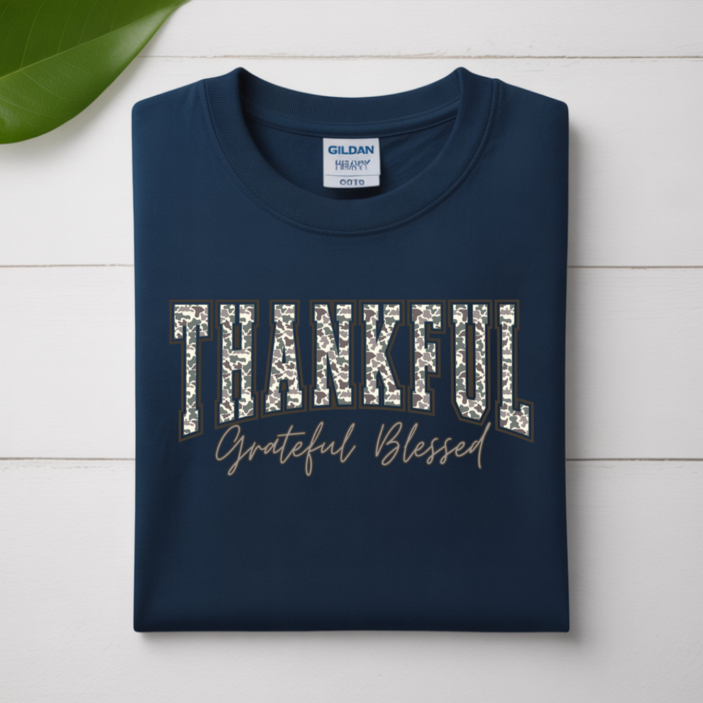 Camo Thankful Grateful Blessed